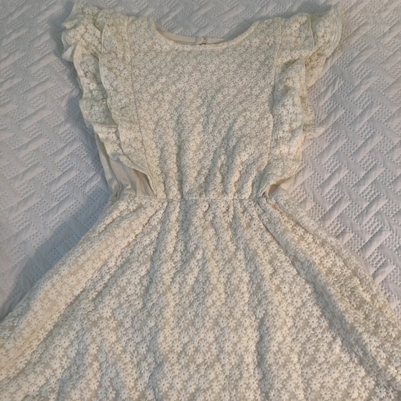 Gap Kids Mesh Embroidered Flower White Sleeveless Dress Size L - Picture 2 of 5